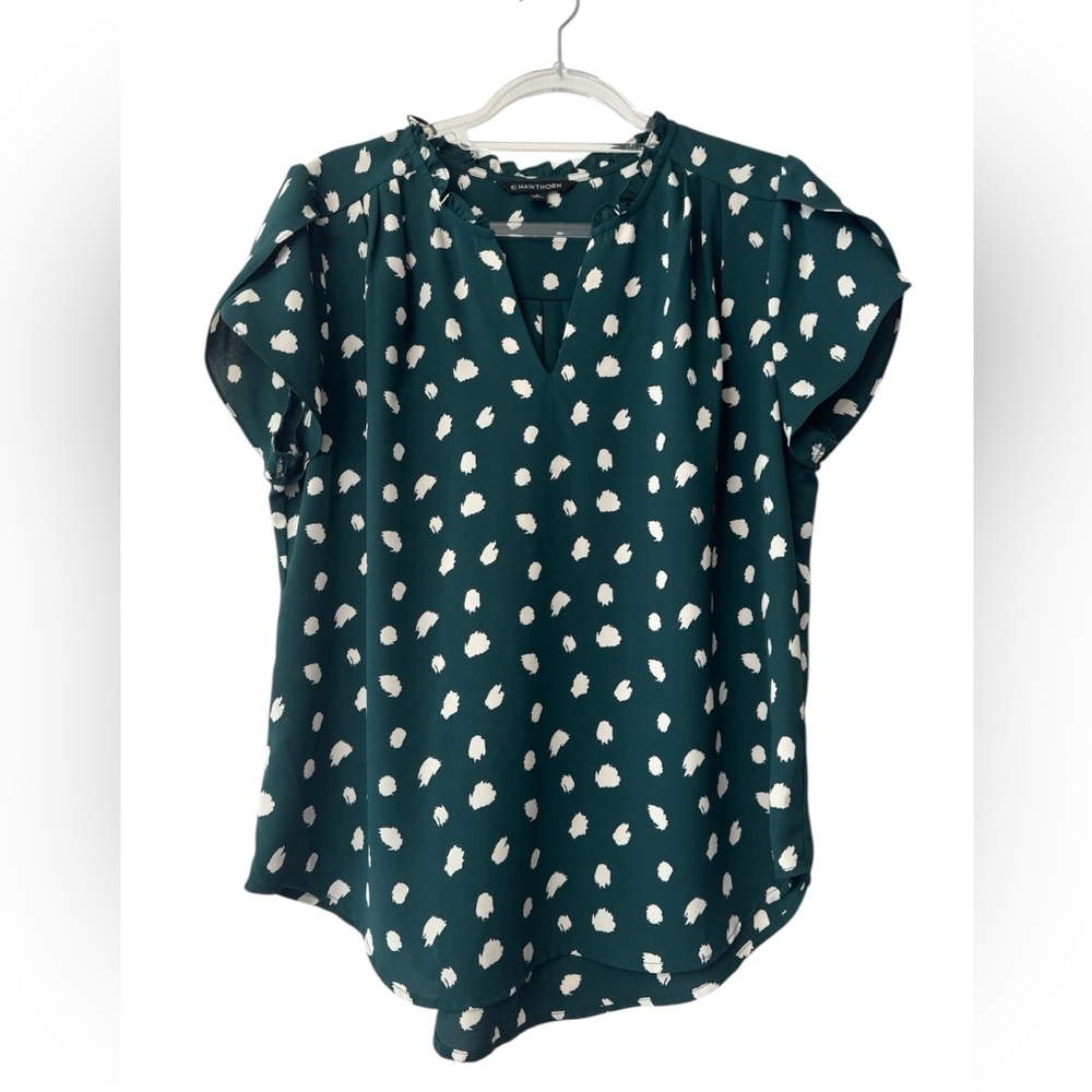 Green and White Women's Blouse